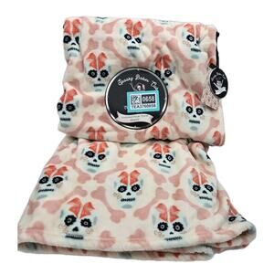 60"X70" Sugar Skull Bones Day of the Dead Soft Plush Throw Oversized Blanket NEW